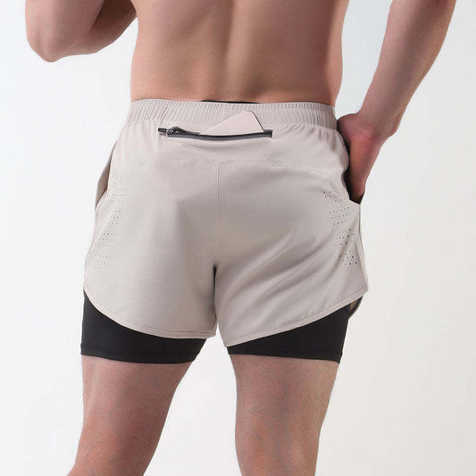 Short RP 2 en 1 avec Boxer intégré - Beige clair