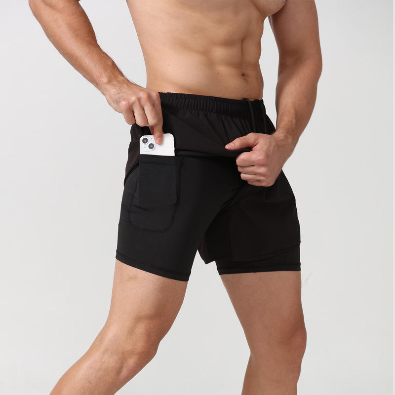 Short RP 2 en 1 avec Boxer intégré - Noir